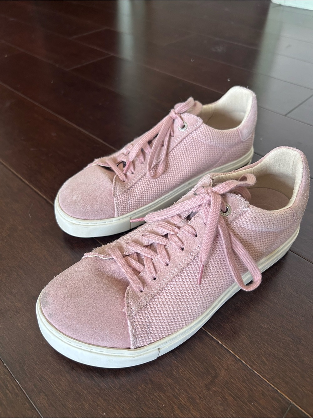 Women's Birkenstock lace up suede and woven sneaker